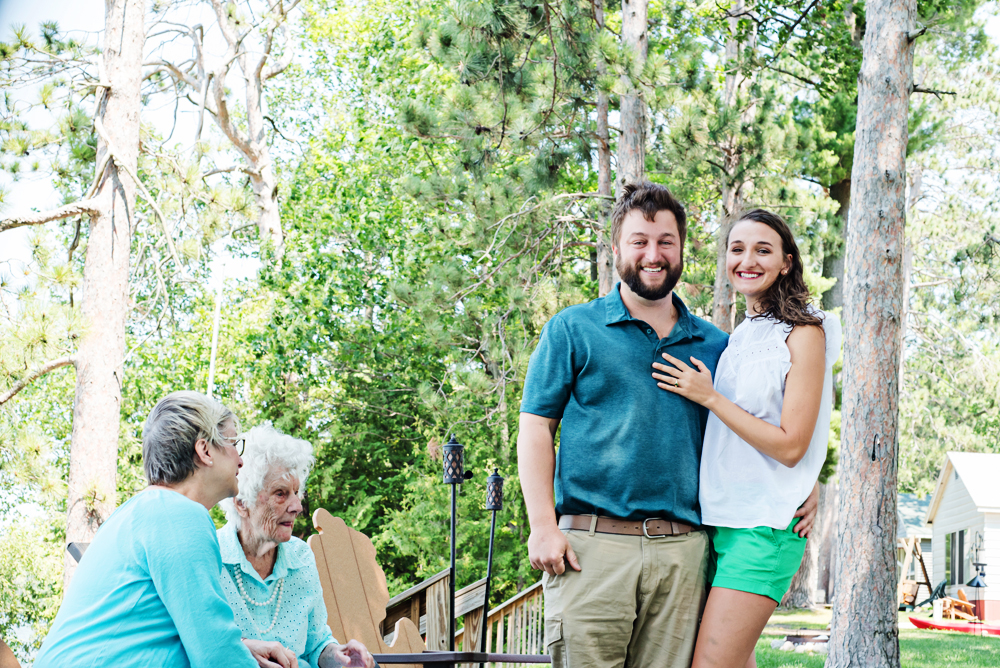 Proposal couple smiling