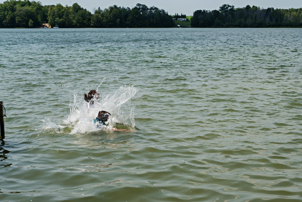 engagement couple in water