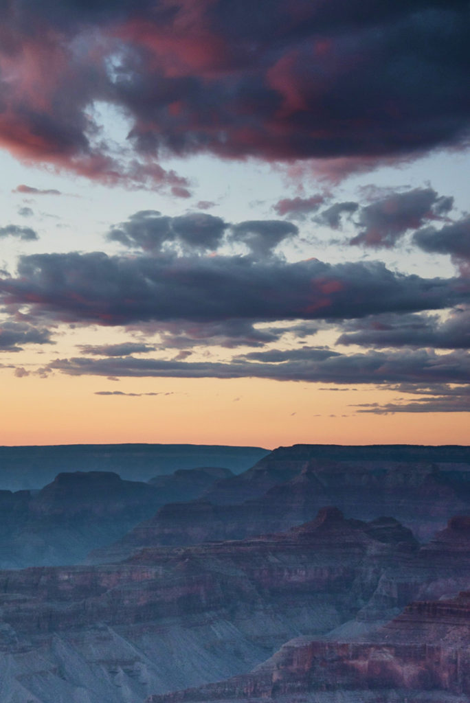 sunset at the grand canyon