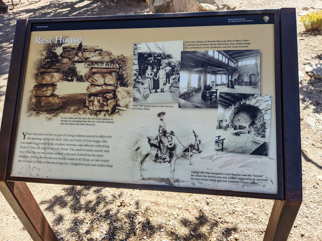 Sign about the history of Hermit's Rest
