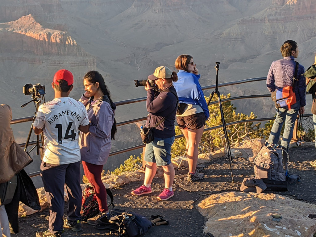 crowd waiting for the sunset over the Grand Canyon