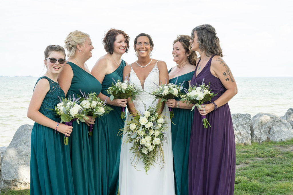bridesmaids with bride