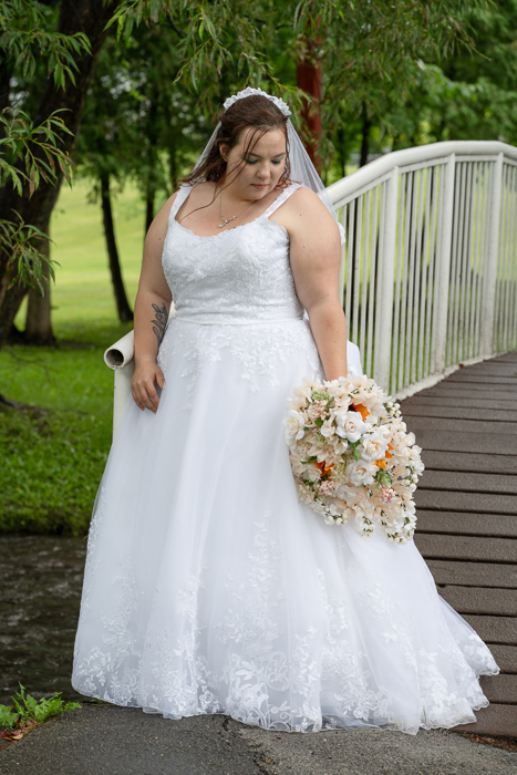 Bride and bouquet