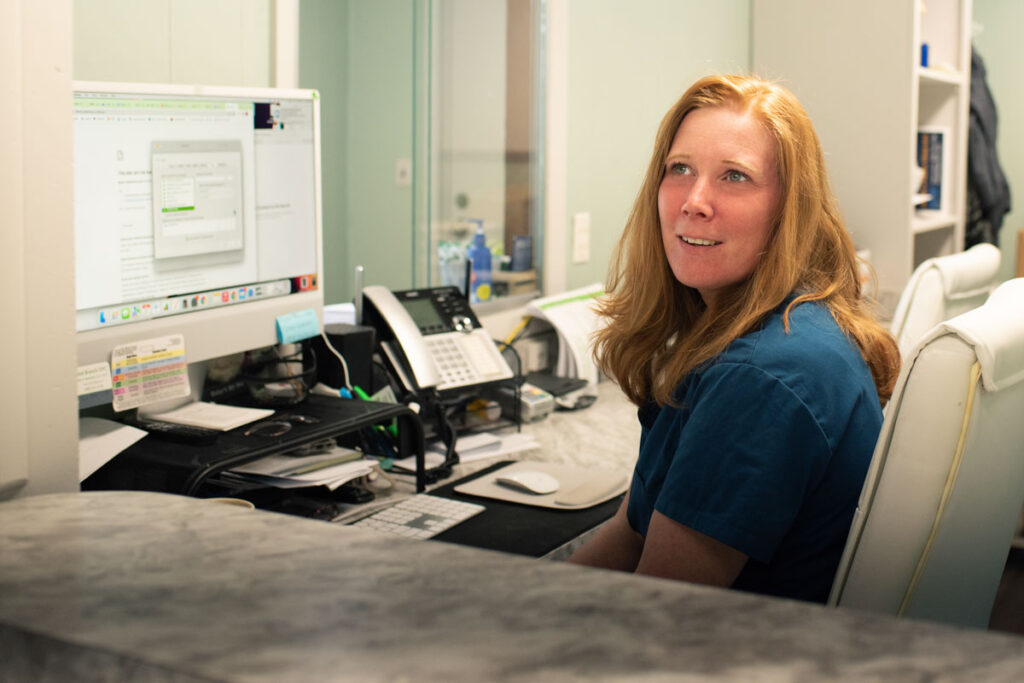 Reception at her branding session