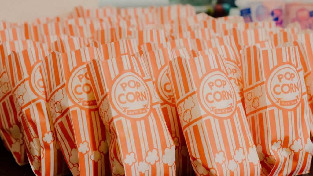bags of popcorn for a party idea