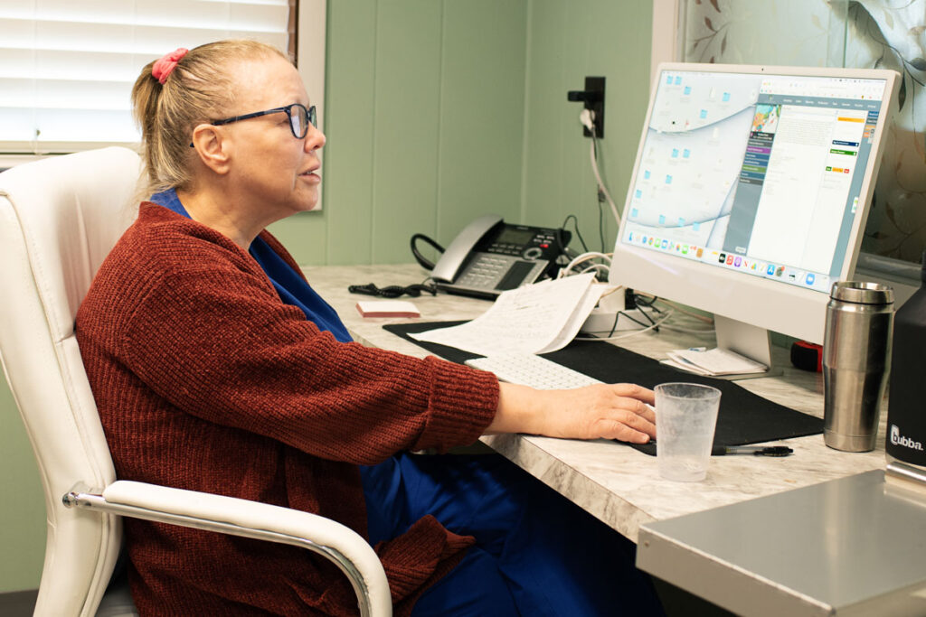 doctor at computer
