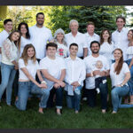 extended family in white and blue