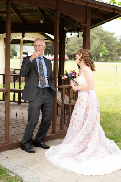 Love story, First Look, Father and Bride