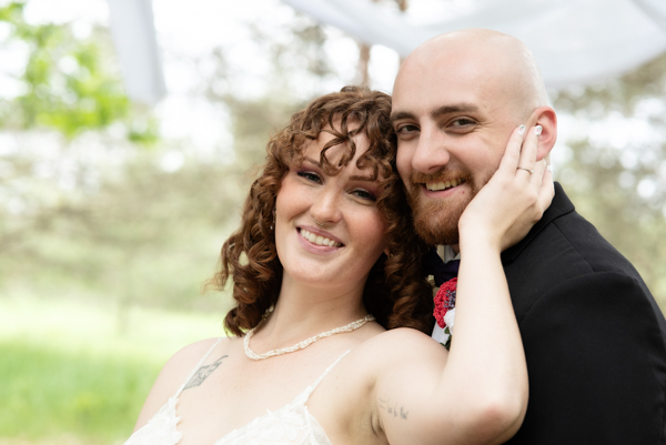 Wedding couple before their wedding.