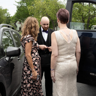 Mother of bride and Mother of groom with groom.