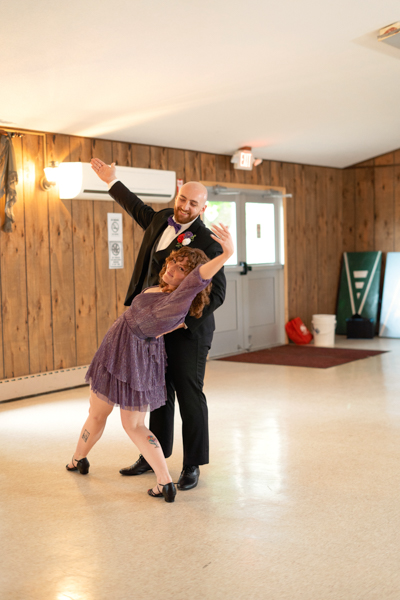 Bride and groom doing the Tango at their wedding reception.