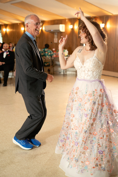 Father-daughter dance at a wedding reception.