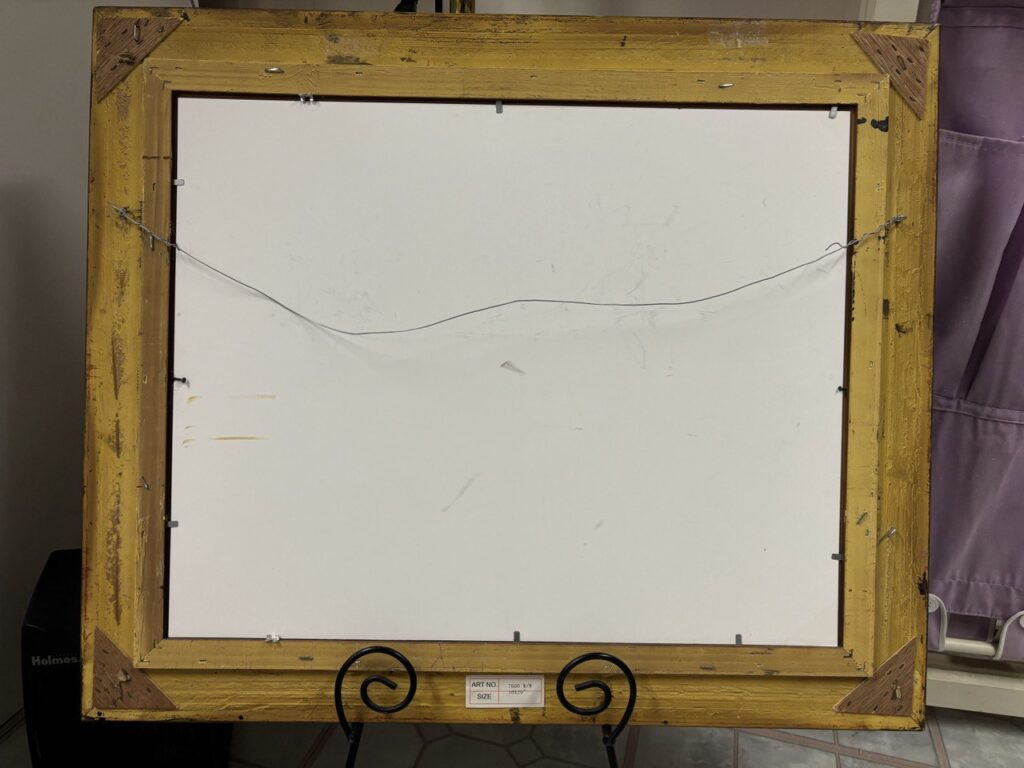 Backing on a framed image