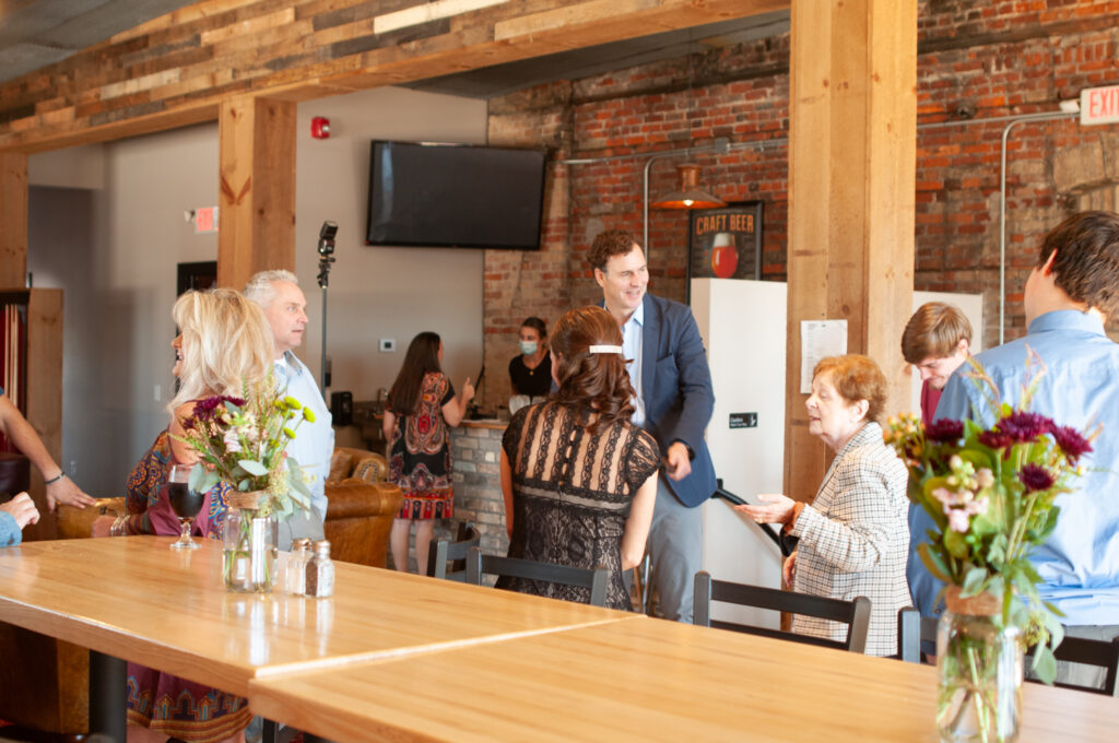 Small Wedding taking place upstairs of the Highway Brewing Co in West Branch.