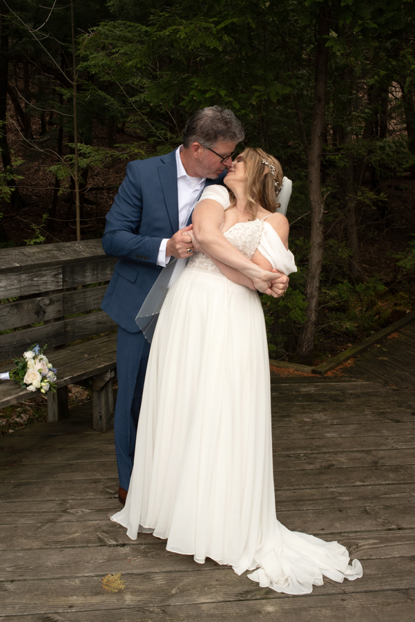 groom kissing bride