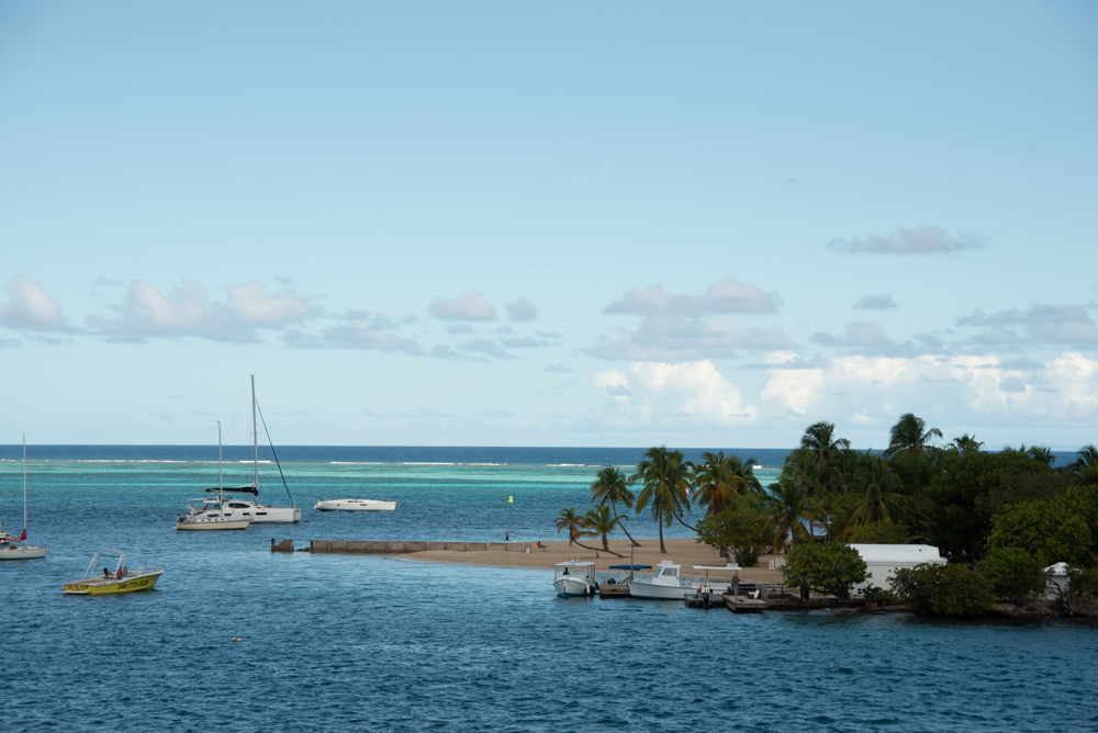 Boats in the harbor in St. Croix, VI