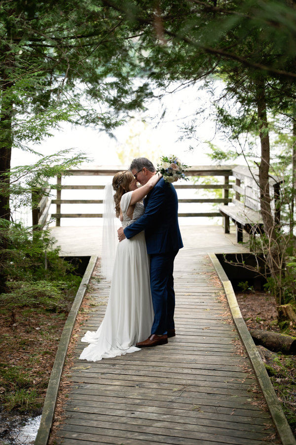Micro-wedding of Bride and Groom at Iargo Springs, Oscoda, MI