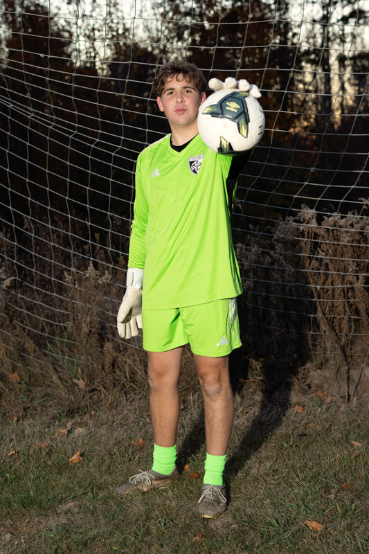 High School Senior Boy with Soccer Ball