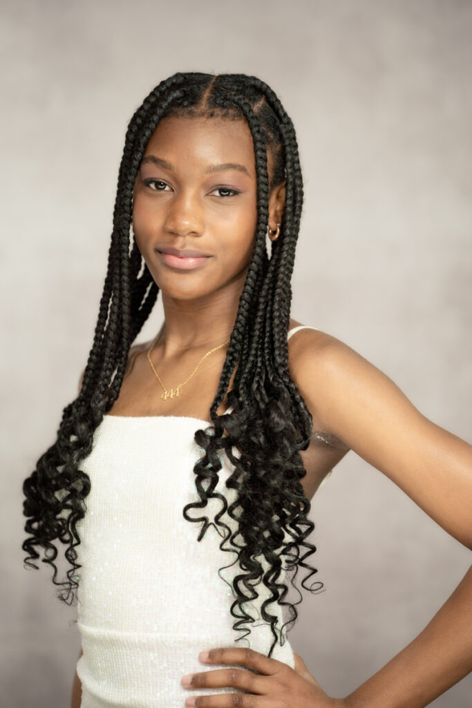 teenage girl in studio as a milestone photography